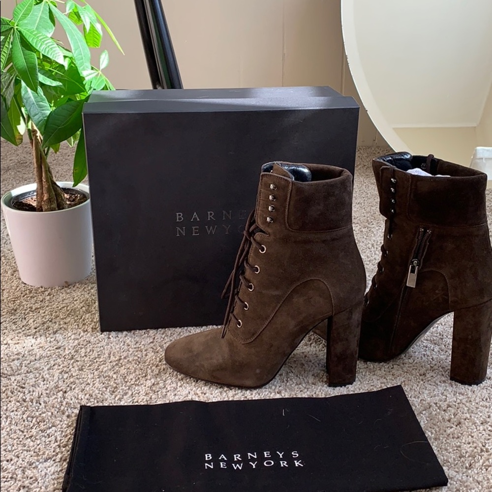 Barney’s Chocolate High-Heeled Boot